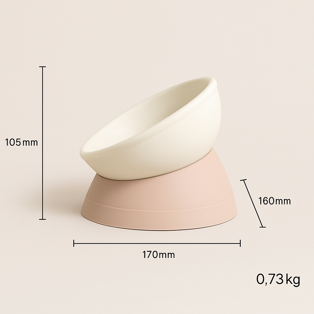Non-Slip Cat Bowl with Adjustable Angle for Flat-Faced Cats