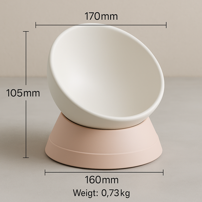 Non-Slip Cat Bowl with Adjustable Angle for Flat-Faced Cats