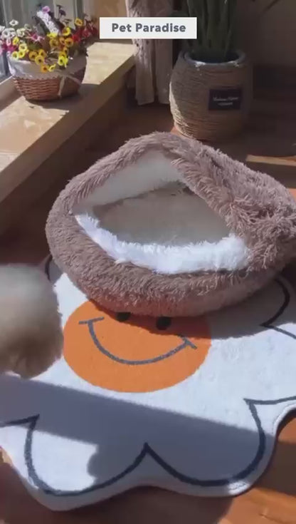 Calming Cave Bed for Dogs and Cats:
